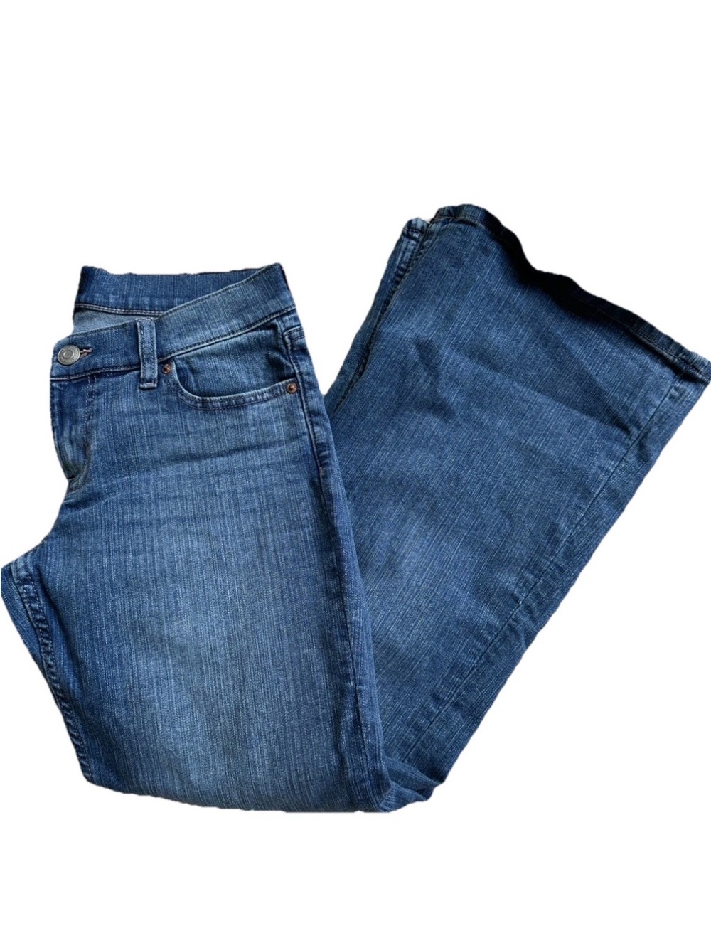 Aeropostale Women'sSuper Low Flare Blue Denim Stretchy Jeans Size 8 short - Picture 3 of 8
